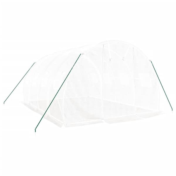 vidaXL drivhus med stålstel 12 m² 4x3x2 m hvid