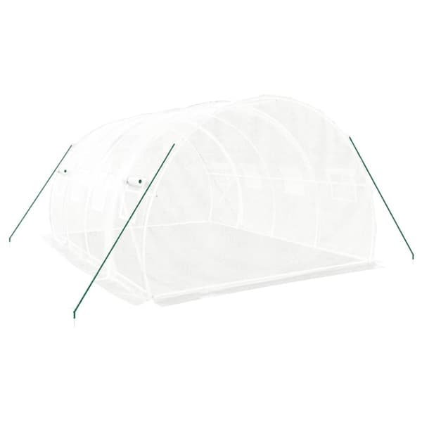 vidaXL drivhus med stålstel 12 m² 4x3x2 m hvid