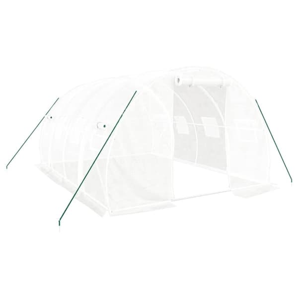 vidaXL drivhus med stålstel 12 m² 4x3x2 m hvid