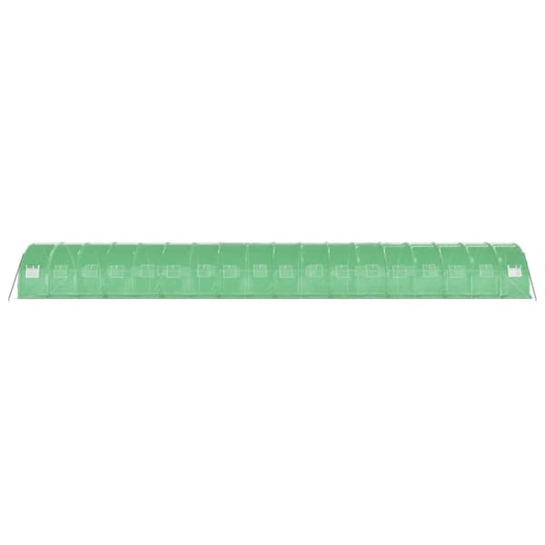 vidaXL drivhus med stålstel 54 m² 18x3x2 m grøn