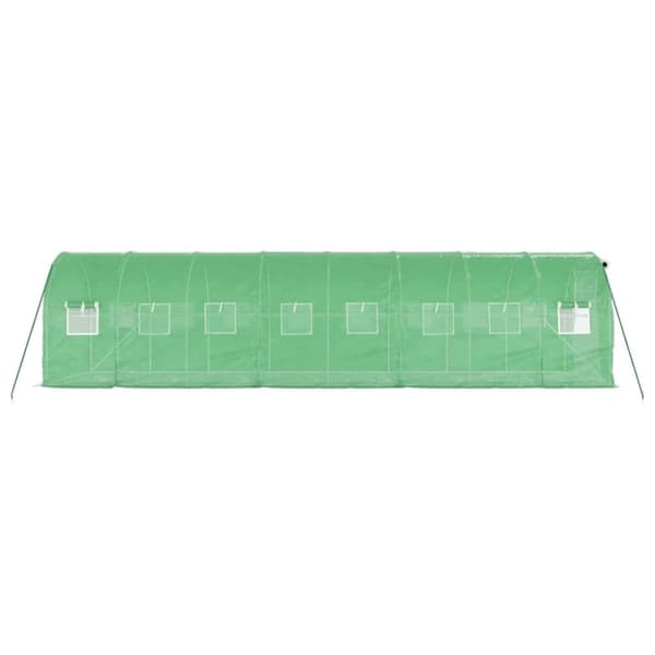 vidaXL Växthus med stålram grön 16 m² 8x2x2 m