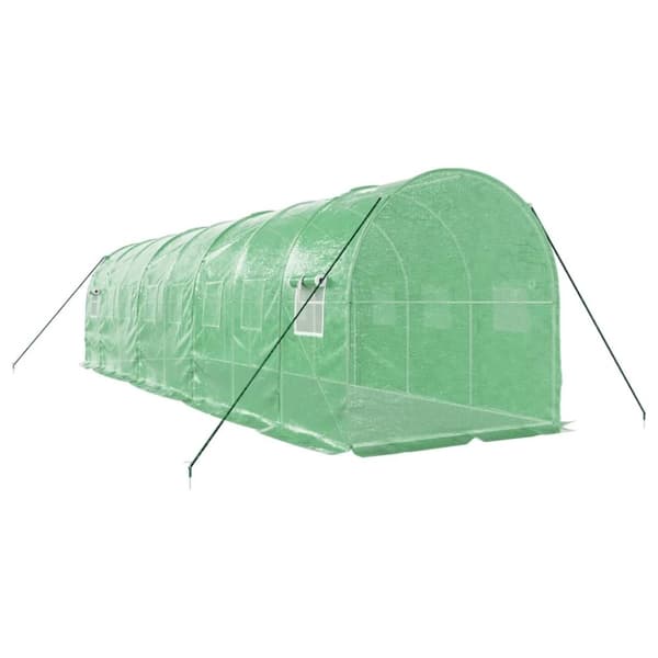 vidaXL drivhus med stålstel 16 m² 8x2x2 m grøn