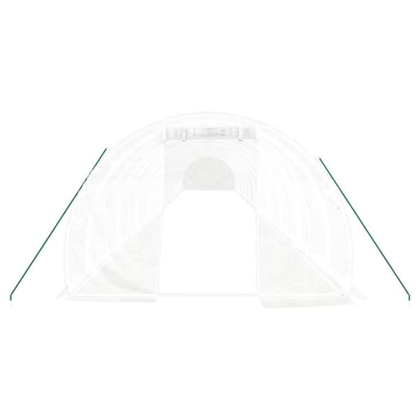 vidaXL drivhus med stålstel 66 m² 22x3x2 m hvid