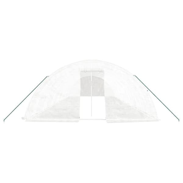vidaXL drivhus med stålstel 70 m² 14x5x2,3 m hvid