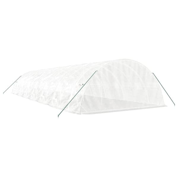 vidaXL drivhus med stålstel 70 m² 14x5x2,3 m hvid