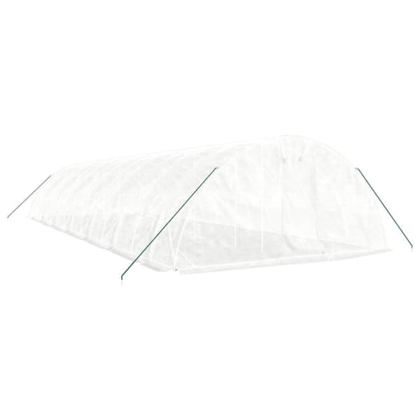 vidaXL Växthus med stålram vit 70 m² 14x5x2,3 m