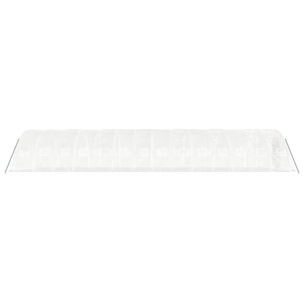 vidaXL Växthus med stålram vit 70 m² 14x5x2,3 m