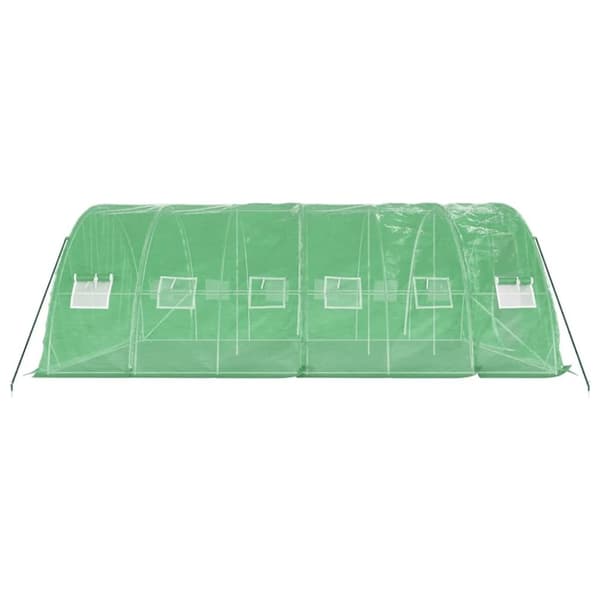 vidaXL Växthus med stålram grön 30 m² 6x5x2,3 m