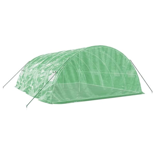 vidaXL Växthus med stålram grön 30 m² 6x5x2,3 m