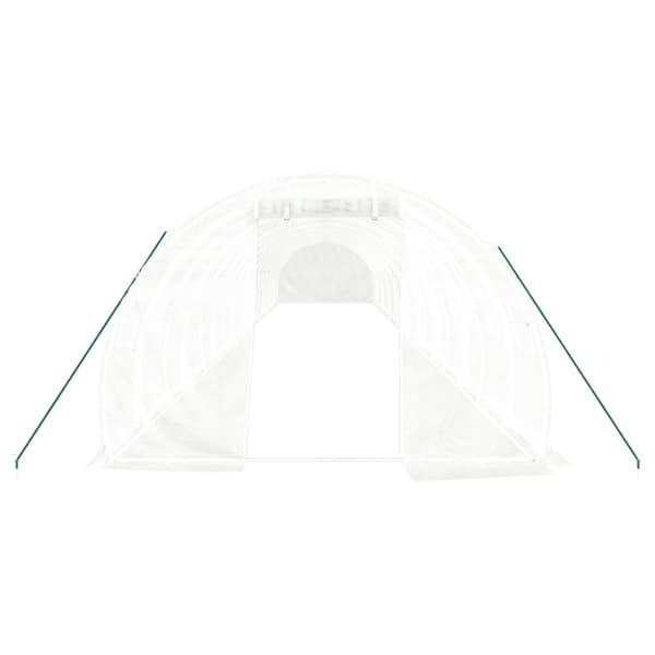 vidaXL Drivhus med stålramme hvit 54 m² 18x3x2 m