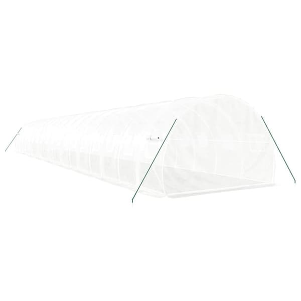 vidaXL Drivhus med stålramme hvit 54 m² 18x3x2 m