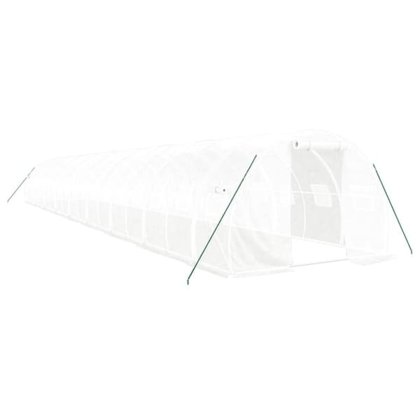 vidaXL Drivhus med stålramme hvit 54 m² 18x3x2 m