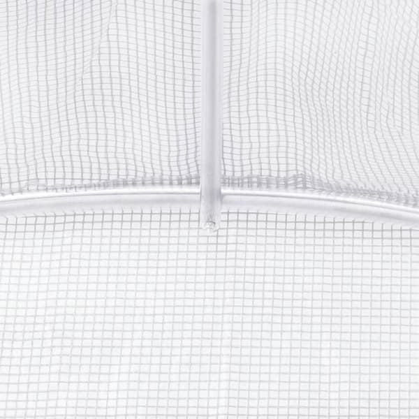 vidaXL Växthus med stålram vit 32 m² 16x2x2 m