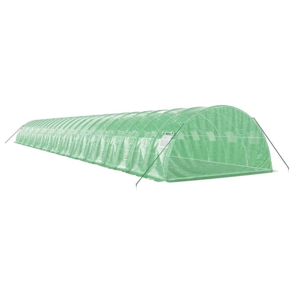 vidaXL Växthus med stålram grön 96 m² 24x4x2 m