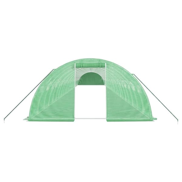 vidaXL drivhus med stålstel 96 m² 24x4x2 m grøn