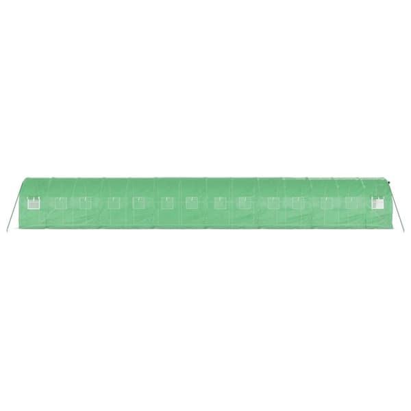 vidaXL Växthus med stålram grön 28 m² 14x2x2 m