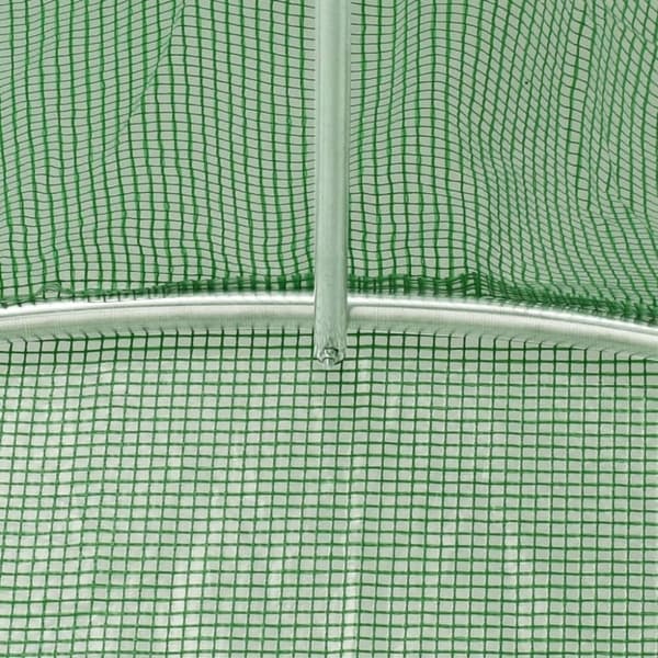vidaXL Växthus med stålram grön 28 m² 14x2x2 m