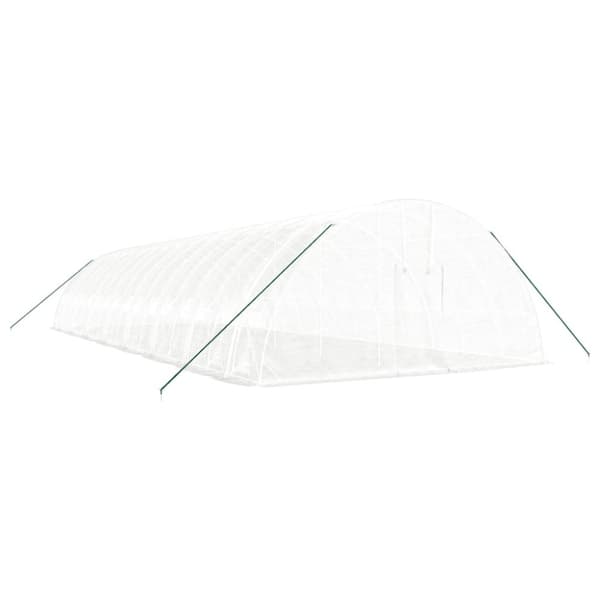 vidaXL Drivhus med stålramme hvit 96 m² 16x6x2,85 m