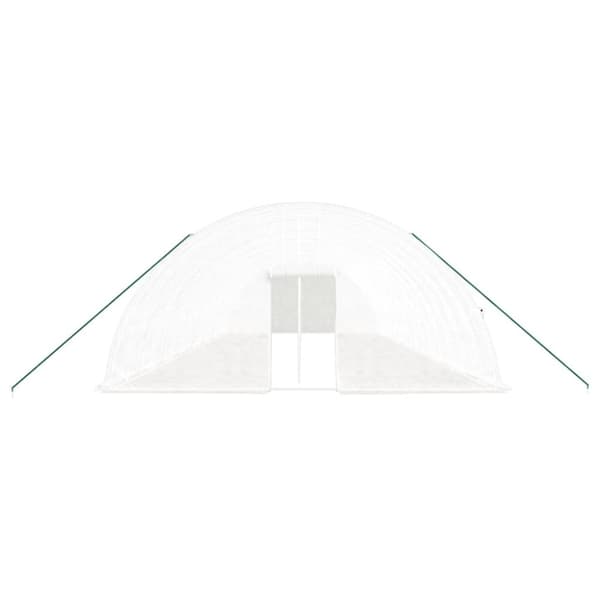 vidaXL Drivhus med stålramme hvit 96 m² 16x6x2,85 m