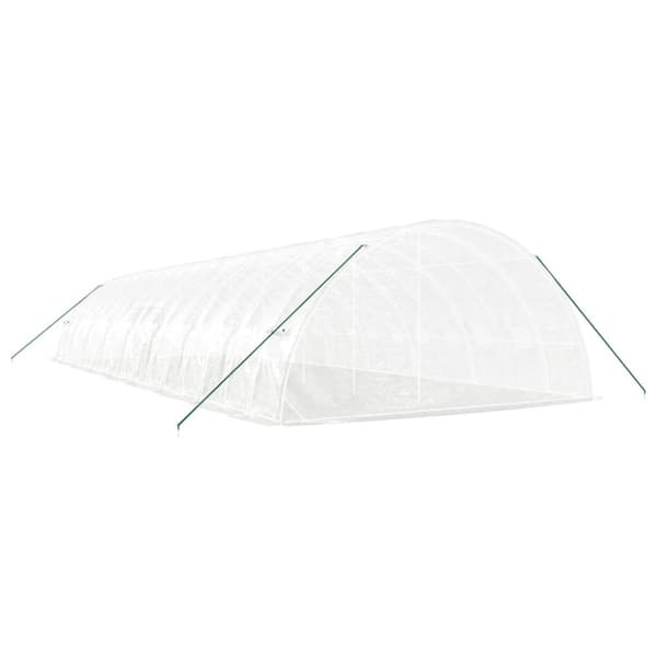 vidaXL Drivhus med stålramme hvit 96 m² 16x6x2,85 m