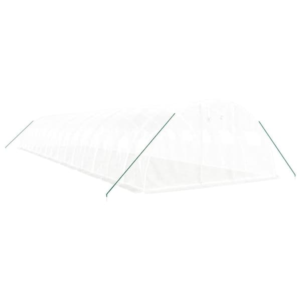 vidaXL Drivhus med stålramme hvit 64 m² 16x4x2 m