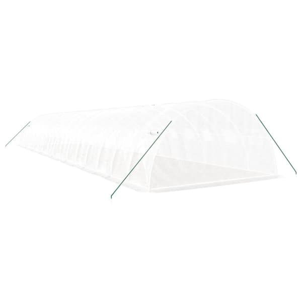vidaXL Drivhus med stålramme hvit 64 m² 16x4x2 m