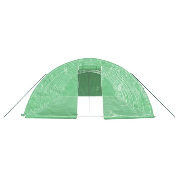 vidaXL Drivhus med stålramme grønn 50 m² 10x5x2,3 m
