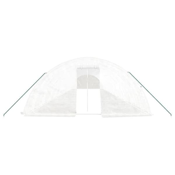 vidaXL drivhus med stålstel 110 m² 22x5x2,3 m hvid