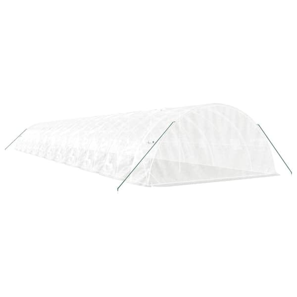 vidaXL drivhus med stålstel 110 m² 22x5x2,3 m hvid