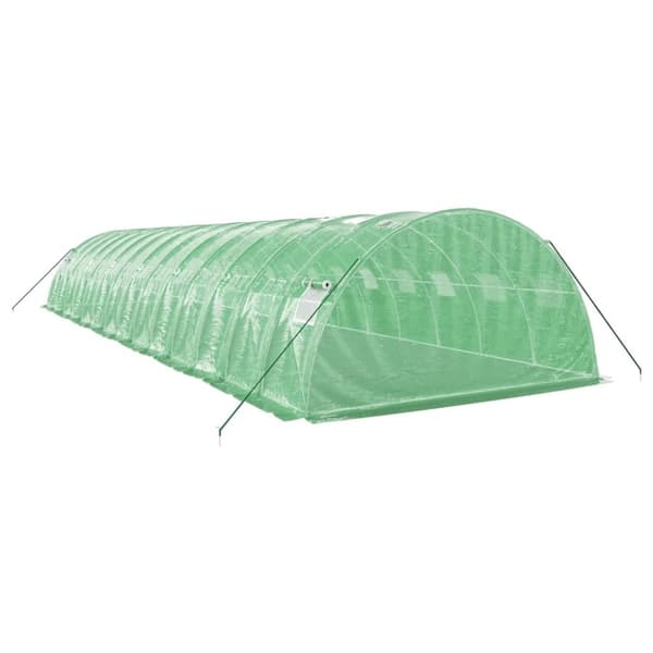 vidaXL Drivhus med stålramme grønn 56 m² 14x4x2 m
