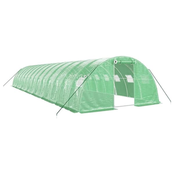 vidaXL Drivhus med stålramme grønn 56 m² 14x4x2 m