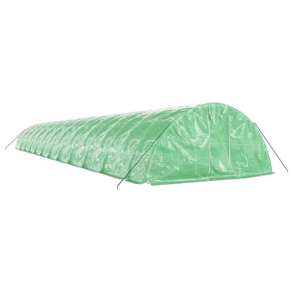 vidaXL drivhus med stålstel 120 m² 24x5x2,3 m grøn