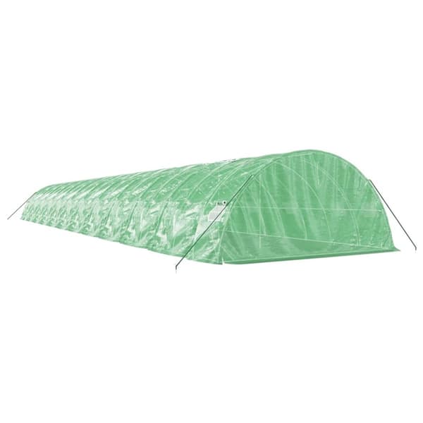 vidaXL drivhus med stålstel 120 m² 24x5x2,3 m grøn