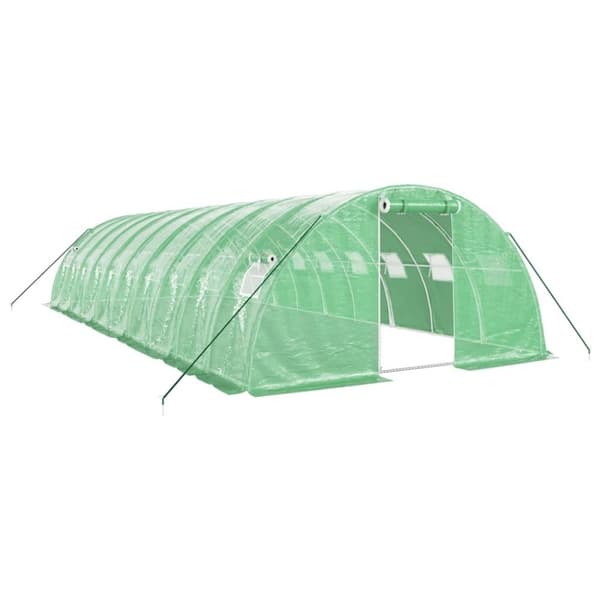 vidaXL drivhus med stålstel 40 m² 10x4x2 m grøn