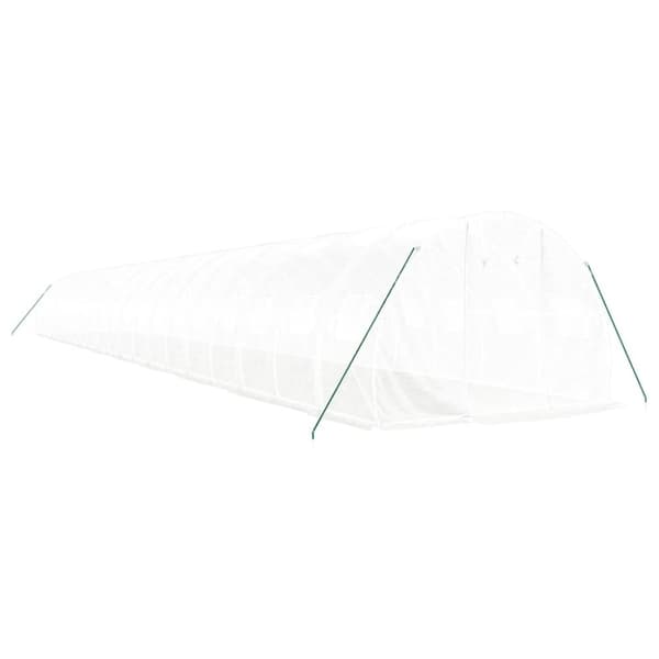 vidaXL drivhus med stålstel 60 m² 20x3x2 m hvid