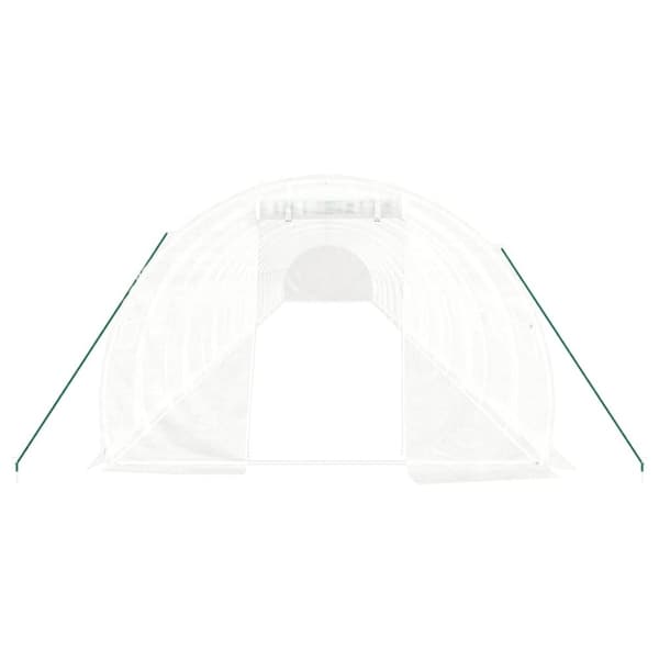 vidaXL drivhus med stålstel 60 m² 20x3x2 m hvid
