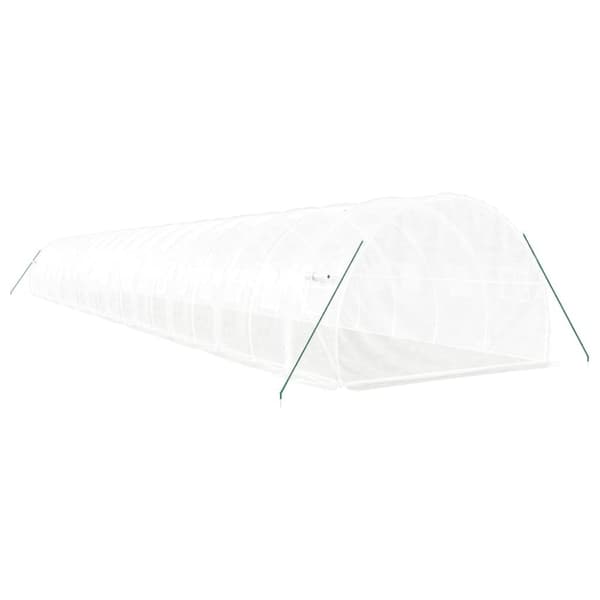vidaXL drivhus med stålstel 60 m² 20x3x2 m hvid