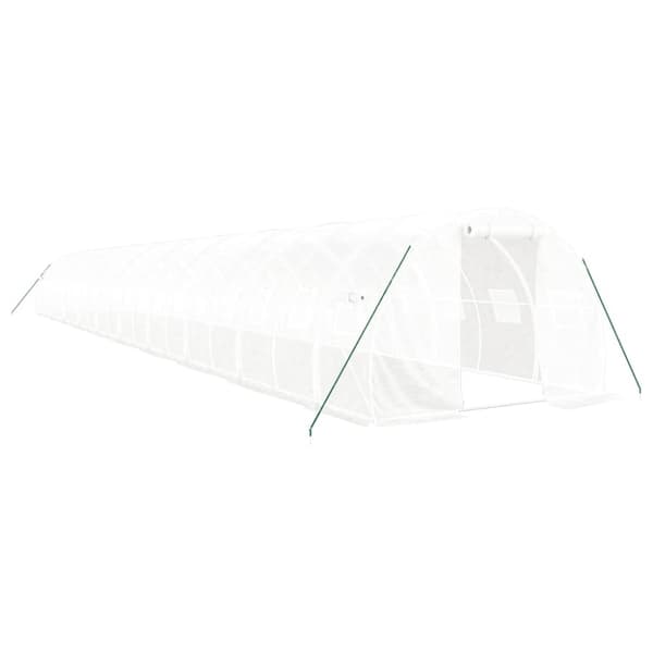 vidaXL drivhus med stålstel 60 m² 20x3x2 m hvid