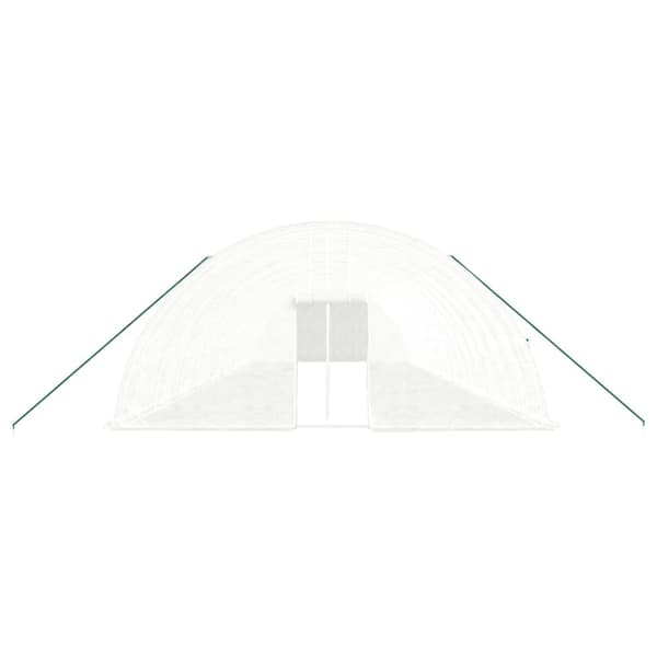vidaXL Växthus med stålram vit 108 m² 18x6x2,85 m