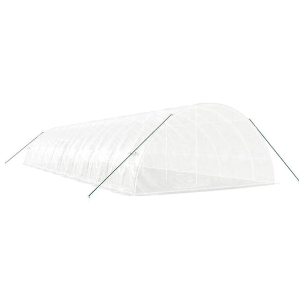 vidaXL Växthus med stålram vit 108 m² 18x6x2,85 m