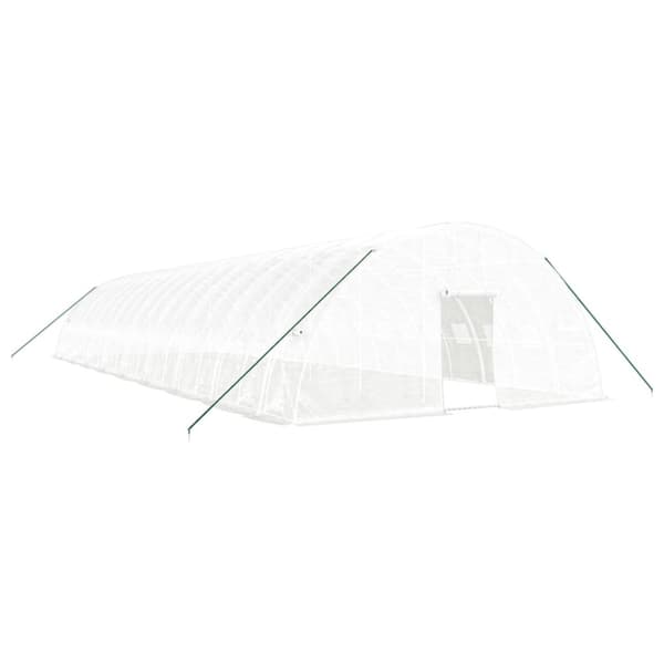 vidaXL Växthus med stålram vit 108 m² 18x6x2,85 m