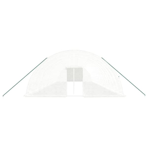 vidaXL drivhus med stålstel 108 m² 18x6x2,85 m hvid