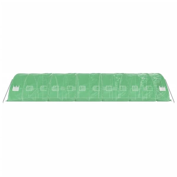 vidaXL Växthus med stålram grön 60 m² 12x5x2,3 m