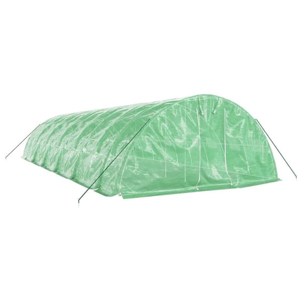 vidaXL drivhus med stålstel 60 m² 12x5x2,3 m grøn