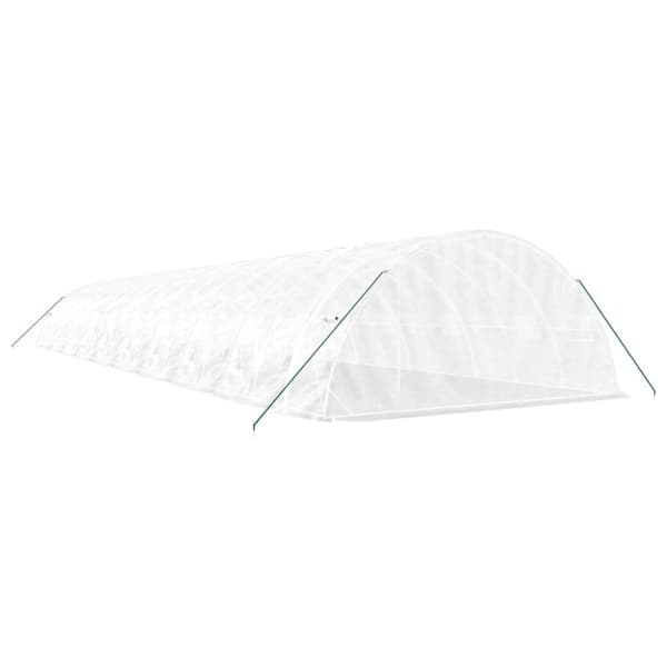 vidaXL drivhus med stålstel 100 m² 20x5x2,3 m hvid