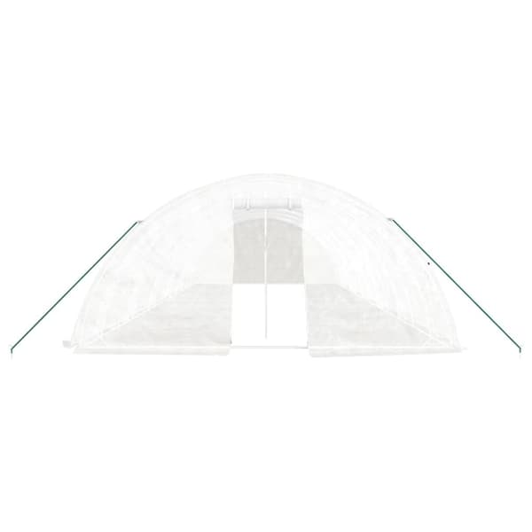 vidaXL drivhus med stålstel 60 m² 12x5x2,3 m hvid