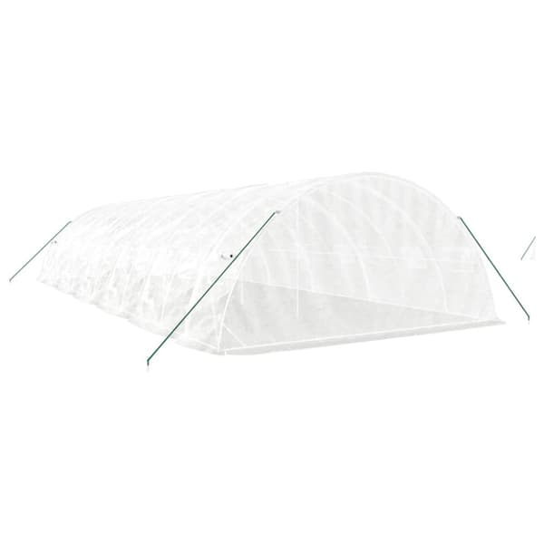vidaXL drivhus med stålstel 60 m² 12x5x2,3 m hvid