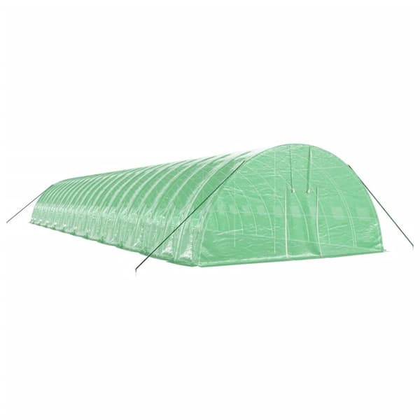 vidaXL drivhus med stålstel 132 m² 22x6x2,85 m grøn