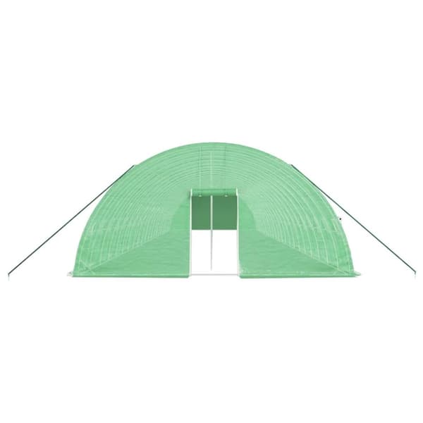 vidaXL drivhus med stålstel 132 m² 22x6x2,85 m grøn