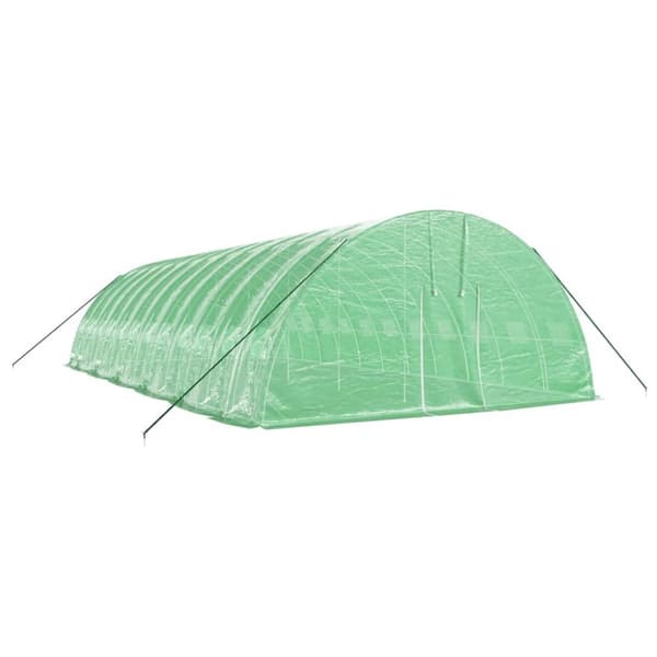 vidaXL drivhus med stålstel 72 m² 12x6x2,85 m grøn